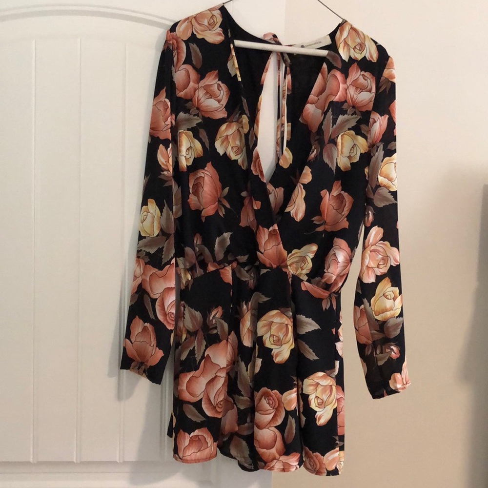 Long sleeve floral romper